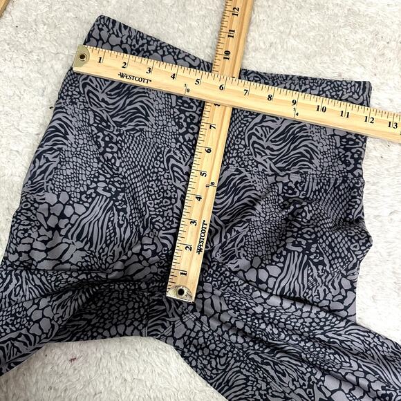Kyodan High Waist Gray Mixed Animal Leopard Print Leggings S Small 7/8 Ankle - Picture 8 of 9